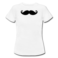 moustache hipster boucles-Tee shirt