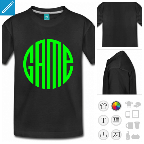 t-shirt manches courtes game  crer soi-mme