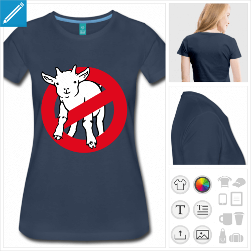 T-shirt geek, blague Ghostbusters avec une chvre remplaant le fantme habituel, I ain't afraid of no goat.