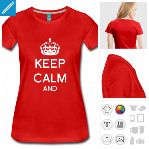 t-shirt rouge keep calm  complter  crer soi-mme