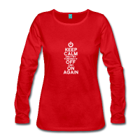 Keep calm geek, blague développeur, t-shirt pour femme manches longues personnalisé