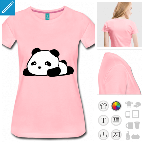 tee-shirt panda kawaii  personnaliser et imprimer en ligne