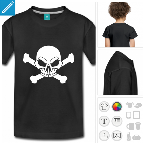 t-shirt enfant pirate  personnaliser et imprimer en ligne