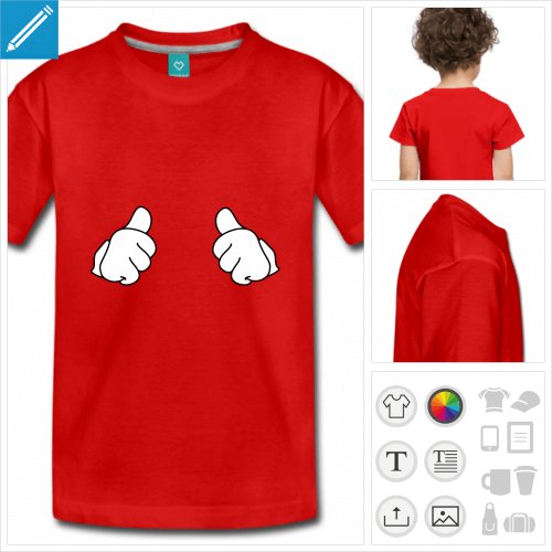 t-shirt premium enfant thumbs up  imprimer en ligne