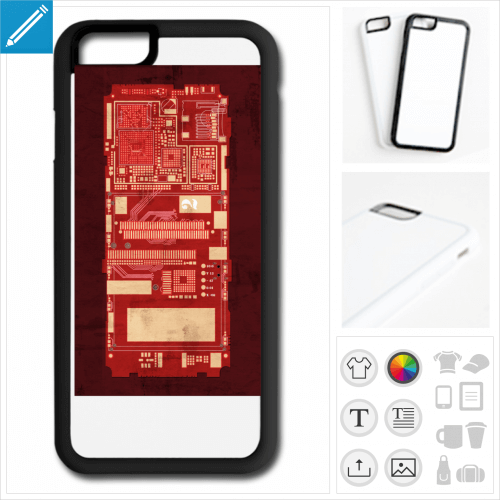 coque circuit imprim personnalisable, impression  l'unit