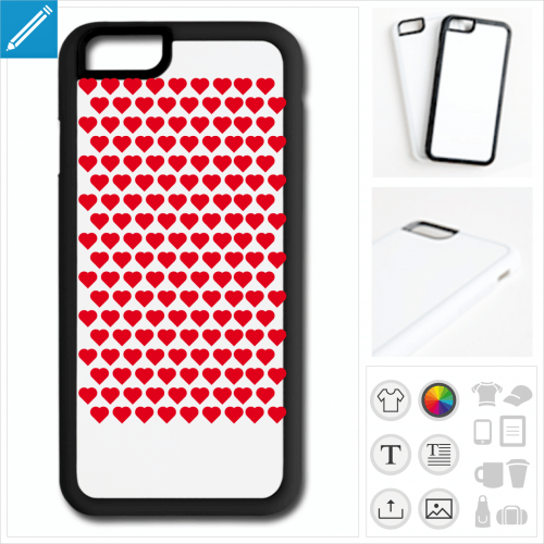 coque iPhone coeurs  imprimer en ligne