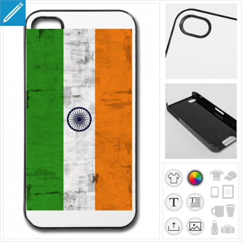 coque iPhone drapeau indien  crer soi-mme