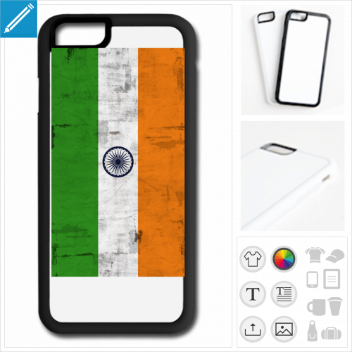 coque iPhone drapeau indien  personnaliser en ligne