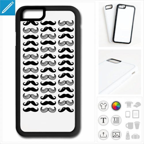 coque iPhone moustaches rigolotes  crer soi-mme