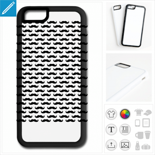 coque mobile moustache  crer en ligne