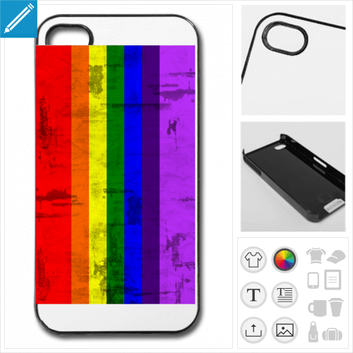 Coque rainbow, arc en ciel vintage  imprimer en ligne.