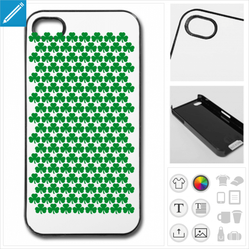 Coque trfle irlandais  imprimer en ligne. Personnaliser votre coque de tlphone.