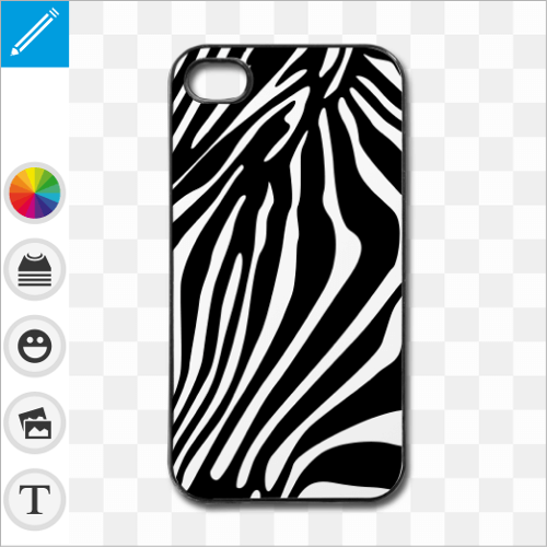 Coque zbre, coque raye  motif zbr personnalisable.