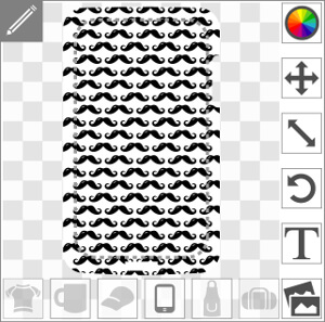 Moustaches anglaises personnalisables agencées en rectangle spécial coque smartphone.