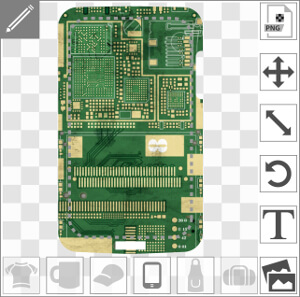 Faux circuit imprimé vert pour impression sur coque telephone