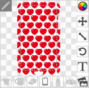 Coeurs ronds personnalisables à imprimer sur coque.