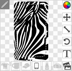 Rayures de zèbre épaisses en motif rectangulaire pour impression de coque smartphone.