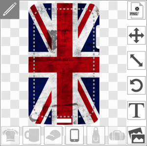 Drapeau anglais vintage long pour impression de coque portable.
