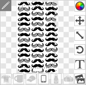 Moustaches de formes variées rigolotes disposées en rectangle à imprimer sur coque smartphone.