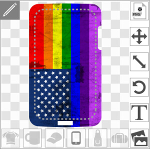Drapeau américain arc en ciel, rainbow flag usa, avec texture vintage et surimpressions. Design étiré à bordures élargies, adaptable aux dimensions de