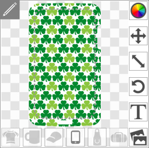 Shamrocks alignés en motif régulier spécial personnalisation de coque iPhone.