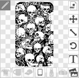 Tête de morts et fleurs, design memento mori à imprimer sur coque iPhone.