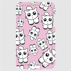 Chats anime, design rose kawaii pour personnalisation de coque iPhone et portable.