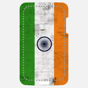 Drapeau indien vintage, aux dimensions tires, spcial impression sur coque iPhone et smartphone.