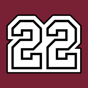 22, un design nombres et ctes d'Armor, en tracs vectoriels et fond plein,  imprimer en ligne.