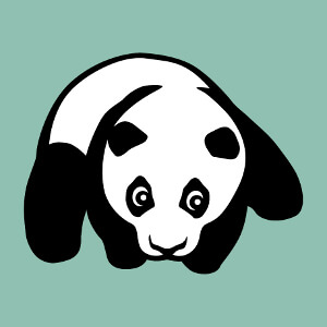 Bb panda  plat ventre, design panda deux couleurs  imprimer sur t-shirt ou accessoire.