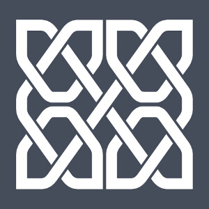 Design celtique de forme carre compos de quatre portions symtriques formes d'une ligne continue qui se recoupe en croisillons.