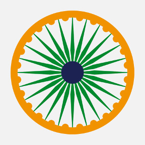 Symbole indien aux couleurs du drapeau de l'Inde, Chakra  personnaliers.