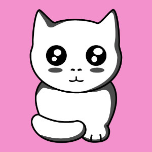 Chaton kawaii 3 couleurs  imprimer en ligne, un design chats et animaux.