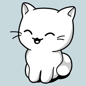 Chat à imprimer sur t-shirt. Design original 3 couleurs opaque. Personnaliser un t-shirt chat kawaii.