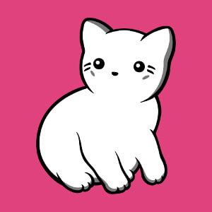 Chat kawaii trois couleurs  imprimer sur t-shirt.