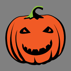 Tee-shirt Citrouille d'Halloween souriante à dents pointues et yeux plissés personnalisé.