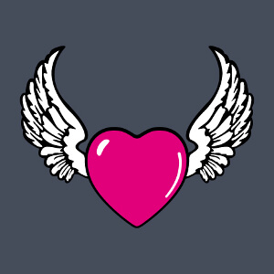 Coeur avec des ailes, un design  personnaliser.