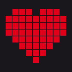 I love geek, cur dessin en pixels.
