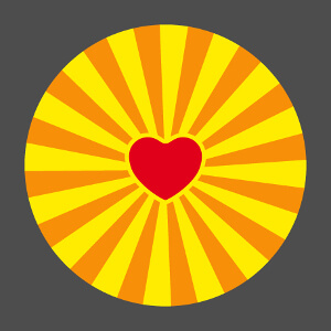 Personnalisez un t-shirt amour et manga avec ce cur orn de rayons bicolores graphique et lgant.