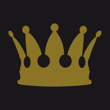 Picto vectoriel de couronne royale, un design swag  imprimer en couleurs dores.