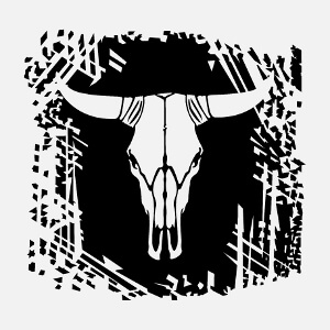 Personnalisez un t-shirt Texas et USA avec ce crâne de vache décoratif.