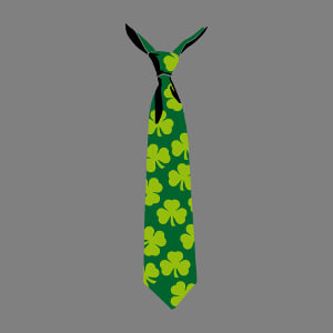 Cravate irlandaise décorée de trèfles, idéale pour imprimer un t-shirt St Patrick.
