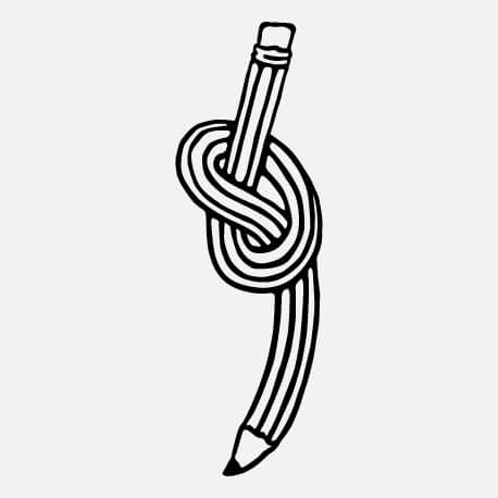 Crayon et nœud, un design dessin et illustration.