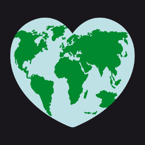 Design Nature et cologie, I love earth . Heart, J'aime la Terre.