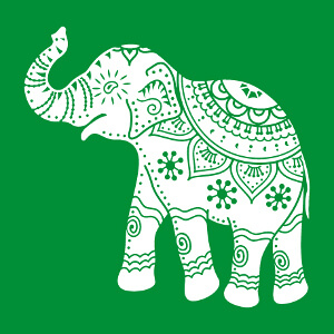 Elephant dcor en style indien, design une couleur personnalisable.