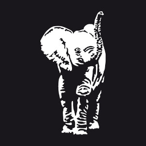 Tee-shirt Dessin d'lphant spcial impression sur fond sombre  crer et personnaliser en ligne.