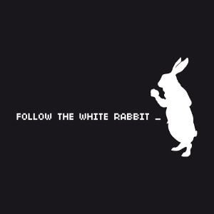 Tee-shirt Follow the white rabbit  crer soi-mme.