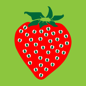 Fraise  personnaliser, un design 3 couleurs spcial impression sur t-shirt.