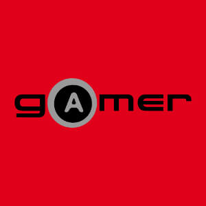 Accessoire Gamer écrit en typo de jeu vidéo avec le a en forme de bouton customisé en ligne.