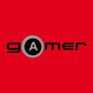 Accessoire Gamer crit en typo de jeu vido avec le a en forme de bouton customis en ligne.